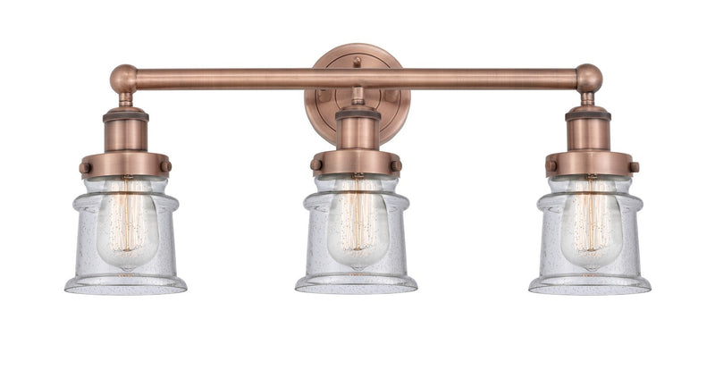 Innovations 616-3W-AC-G184S Three Light Bath Vanity, Antique Copper