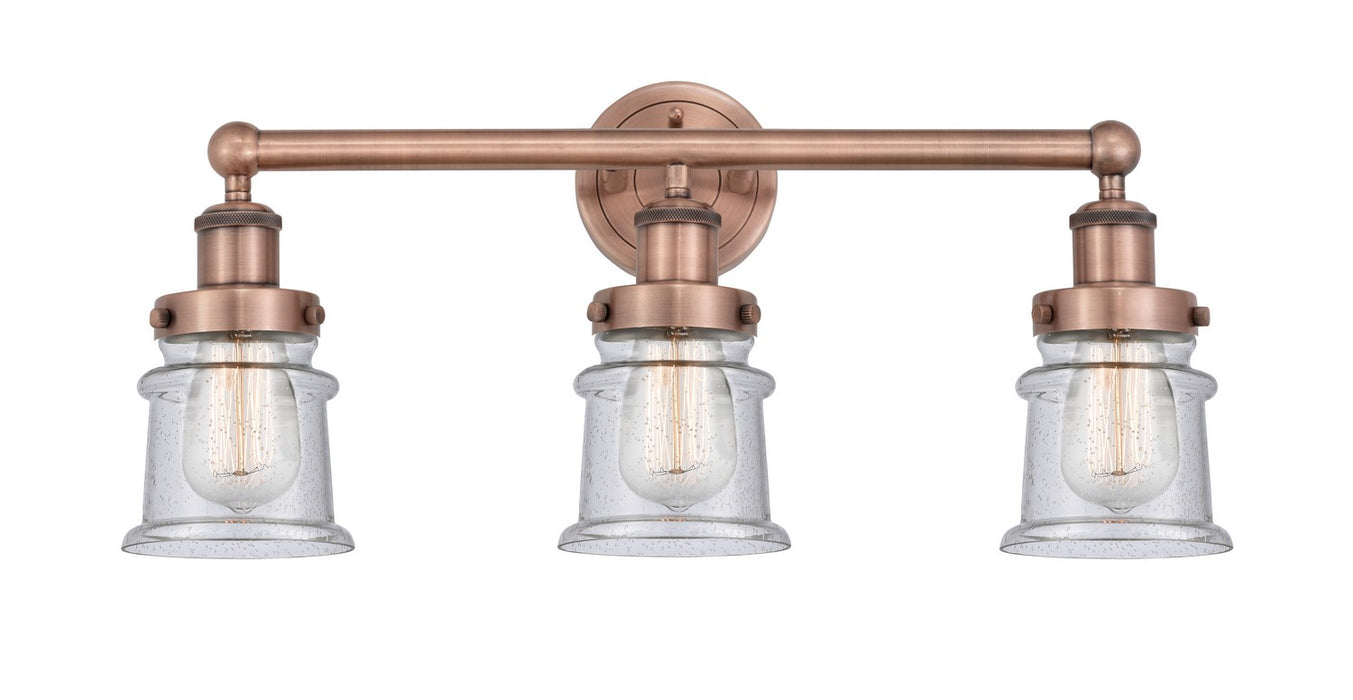 Innovations 616-3W-AC-G184S Three Light Bath Vanity, Antique Copper
