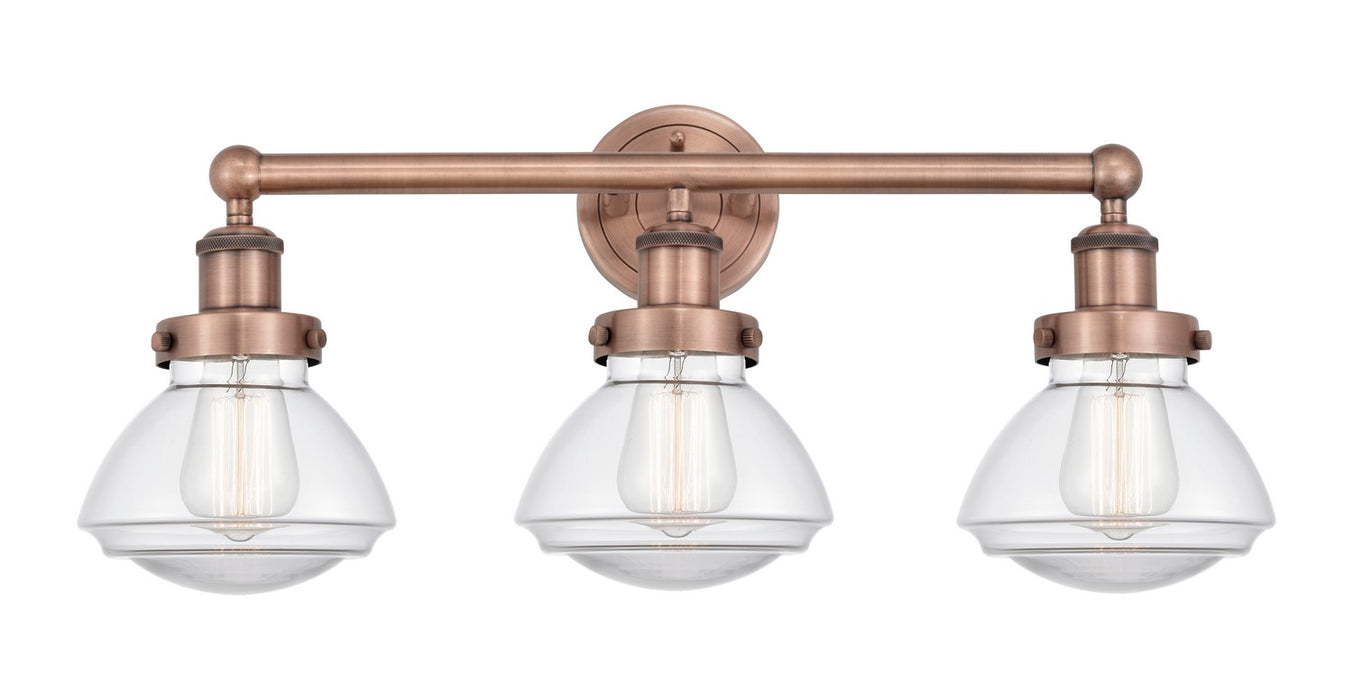 Innovations 616-3W-AC-G322 Three Light Bath Vanity, Antique Copper