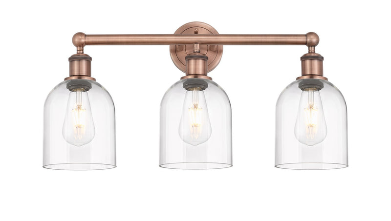 Innovations 616-3W-AC-G558-6CL Three Light Bath Vanity, Antique Copper