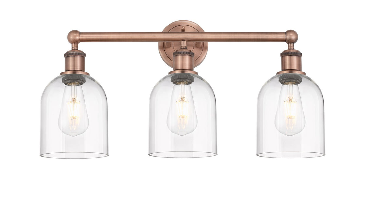 Innovations 616-3W-AC-G558-6CL Three Light Bath Vanity, Antique Copper