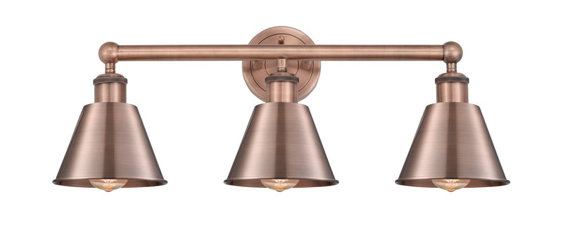 Innovations 616-3W-AC-M8-AC Three Light Bath Vanity, Antique Copper