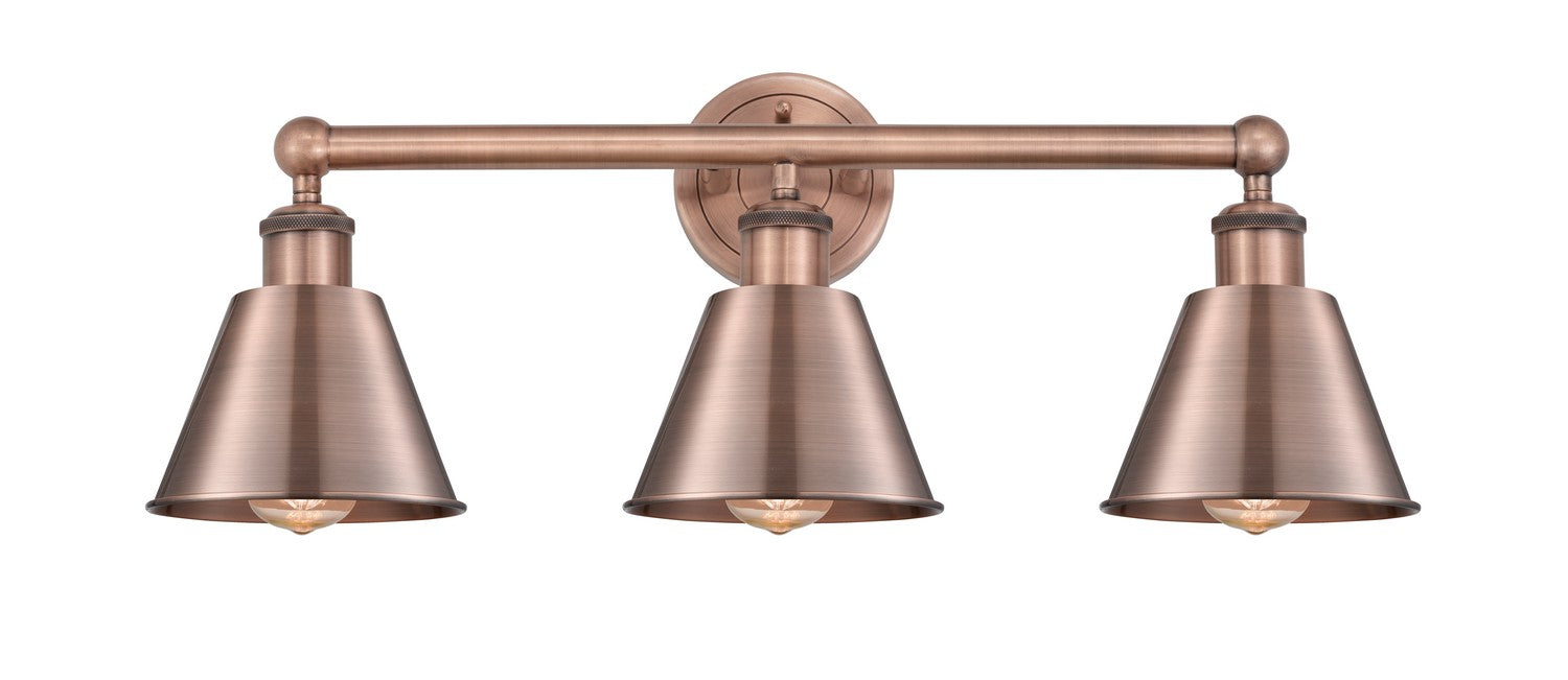 Innovations 616-3W-AC-M8-AC Three Light Bath Vanity, Antique Copper