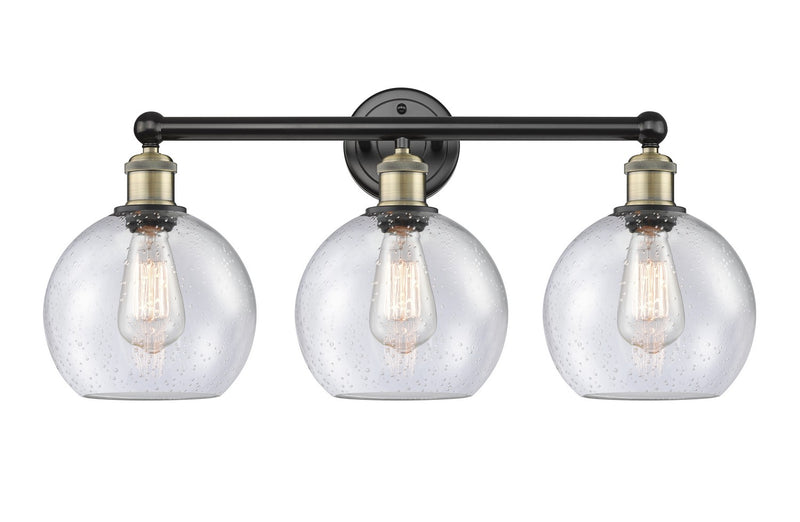 Innovations 616-3W-BAB-G124-8 Three Light Bath Vanity, Black Antique Brass