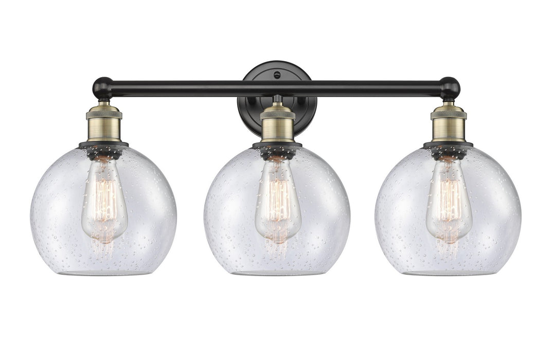 Innovations 616-3W-BAB-G124-8 Three Light Bath Vanity, Black Antique Brass