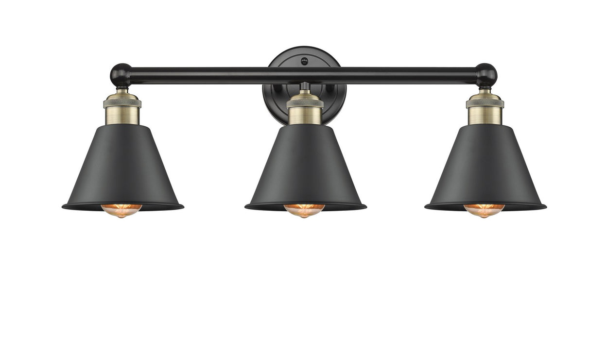 Innovations 616-3W-BAB-M8-BK Three Light Bath Vanity, Black Antique Brass