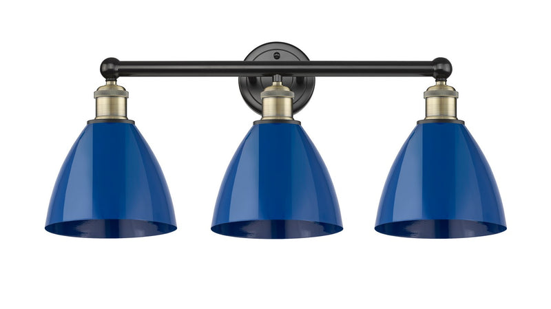 Innovations 616-3W-BAB-MBD-75-BL Three Light Bath Vanity, Black Antique Brass