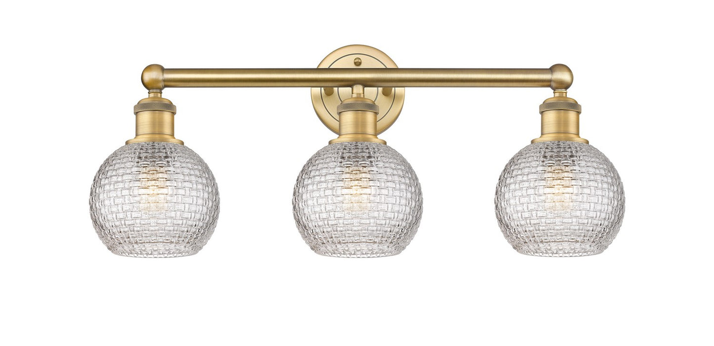 Innovations 616-3W-BB-G122C-6CL Three Light Bath Vanity, Brushed Brass