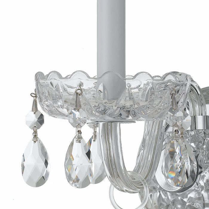 Crystorama 1031-CH-CL-MWP One Light Wall Sconce, Polished Chrome