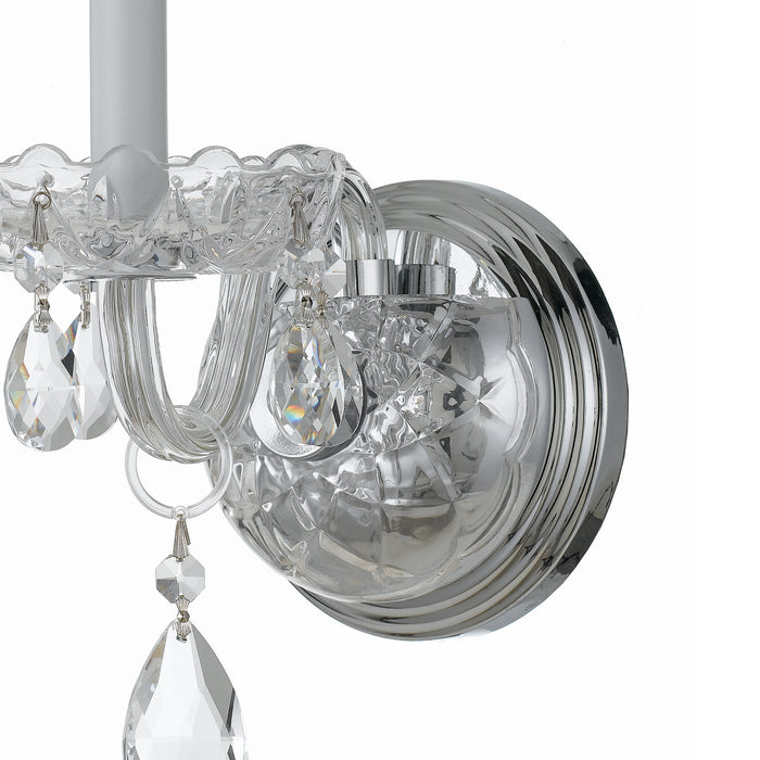 Crystorama 1031-CH-CL-MWP One Light Wall Sconce, Polished Chrome
