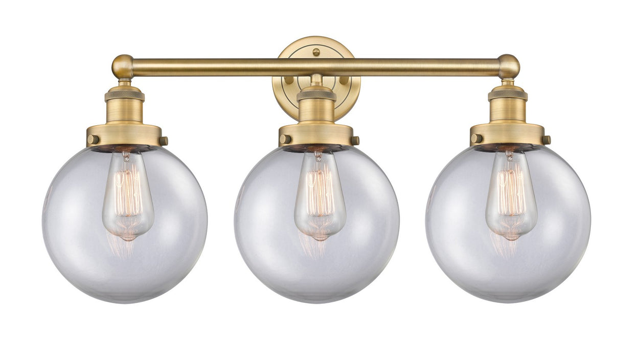 Innovations 616-3W-BB-G202-8 Three Light Bath Vanity, Brushed Brass