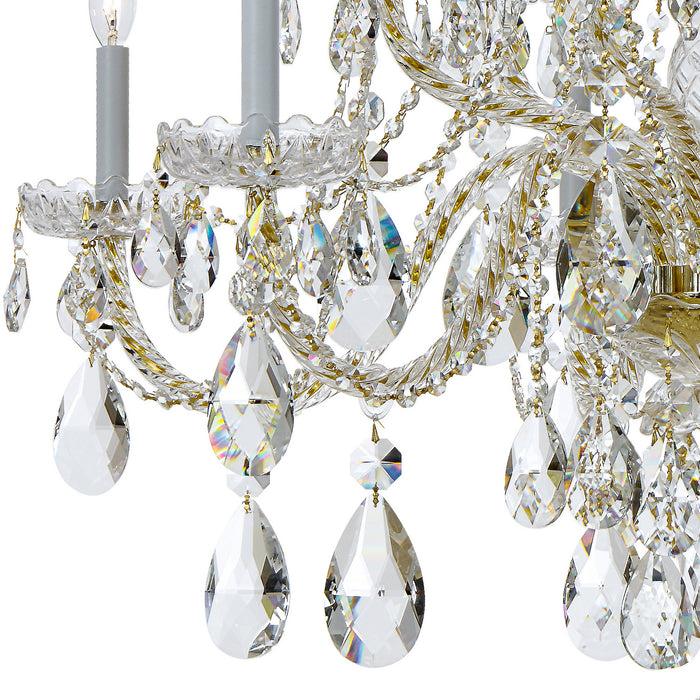 Crystorama 1112-PB-CL-MWP 12 Light Chandelier, Polished Brass