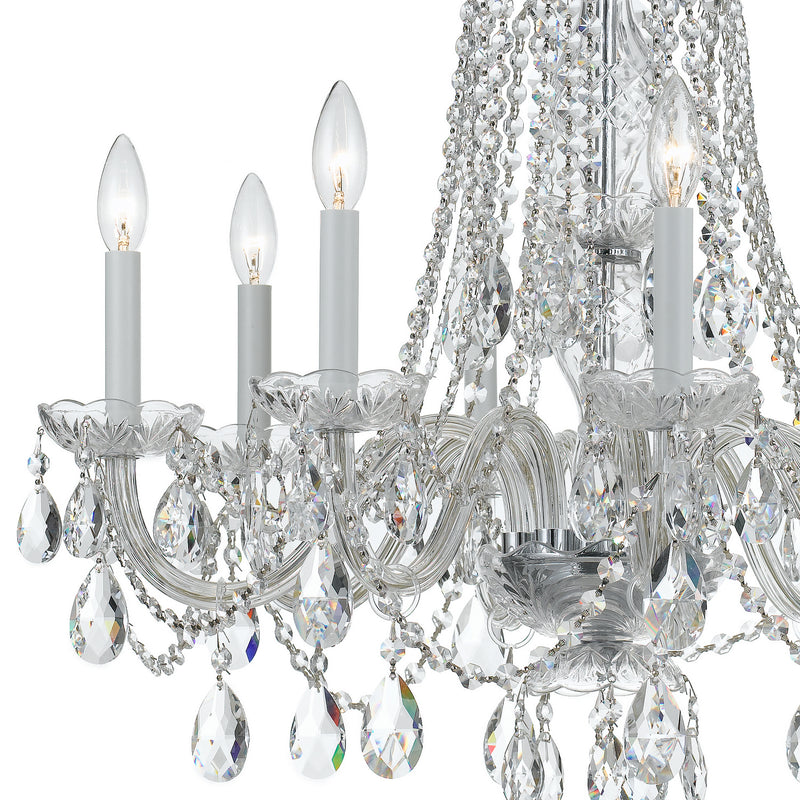 Crystorama 1138-CH-CL-MWP Eight Light Chandelier, Polished Chrome