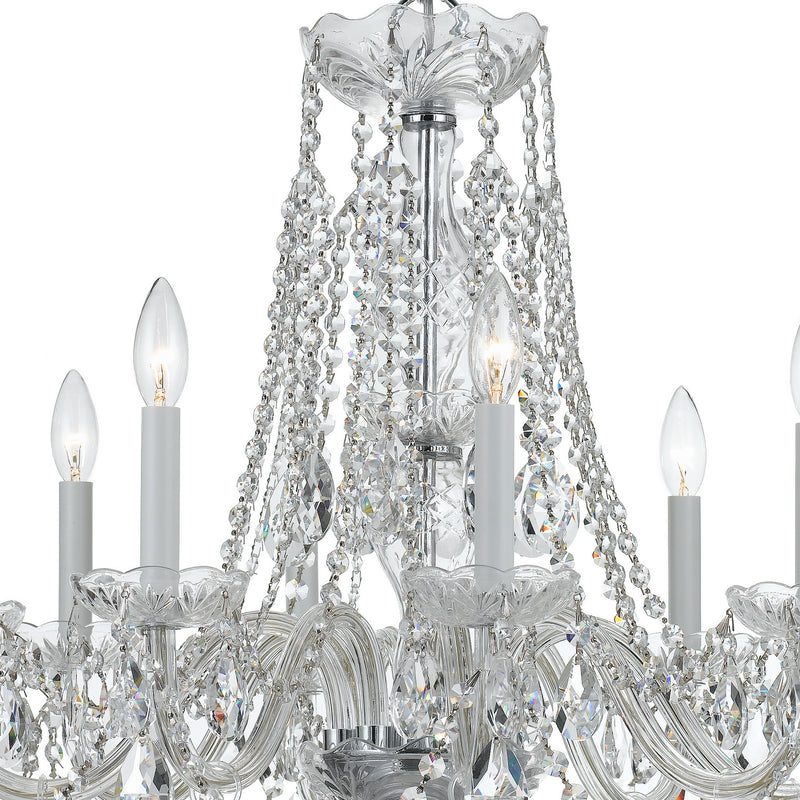 Crystorama 1138-CH-CL-MWP Eight Light Chandelier, Polished Chrome