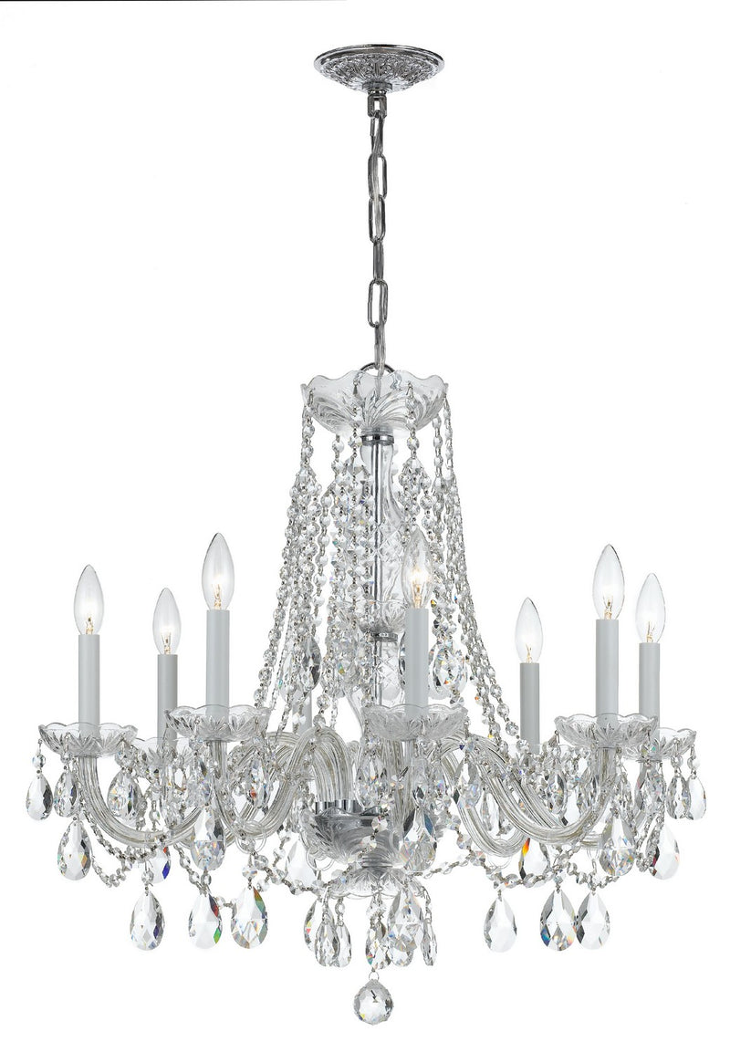 Crystorama 1138-CH-CL-MWP Eight Light Chandelier, Polished Chrome