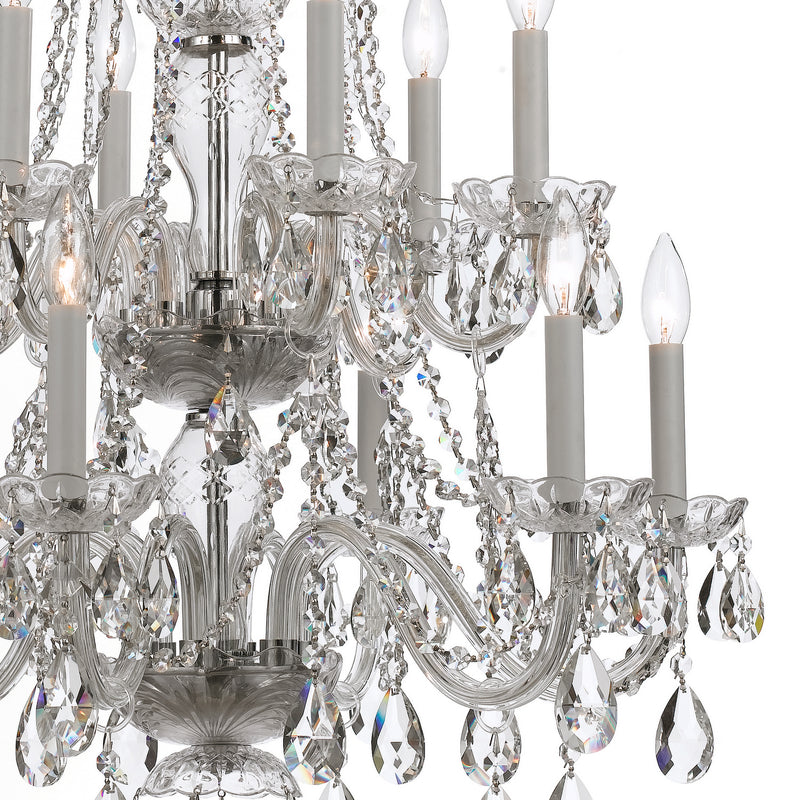 Crystorama 1137-CH-CL-MWP 12 Light Chandelier, Polished Chrome