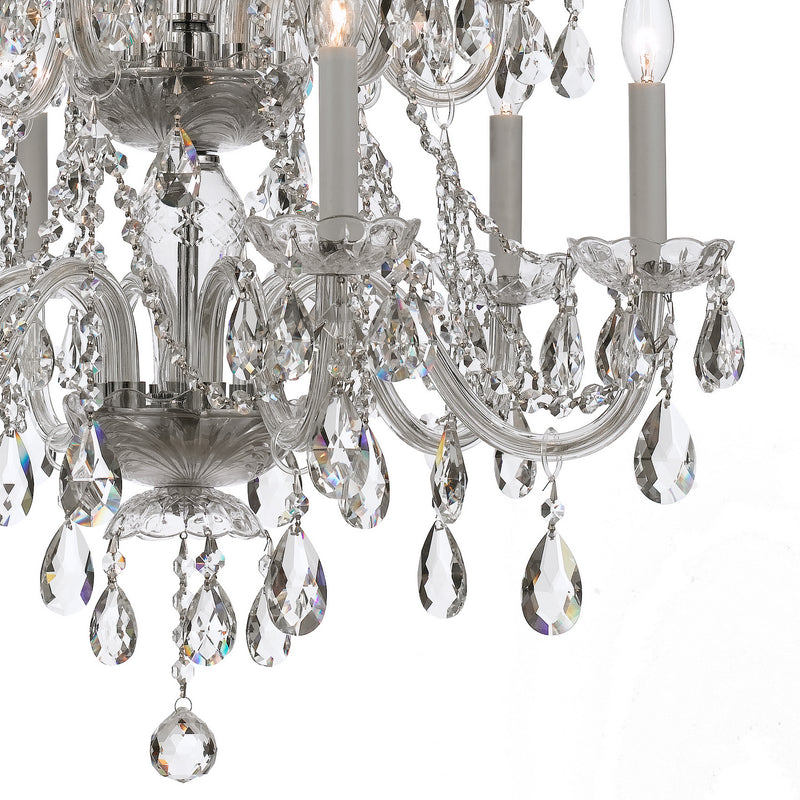 Crystorama 1137-CH-CL-MWP 12 Light Chandelier, Polished Chrome