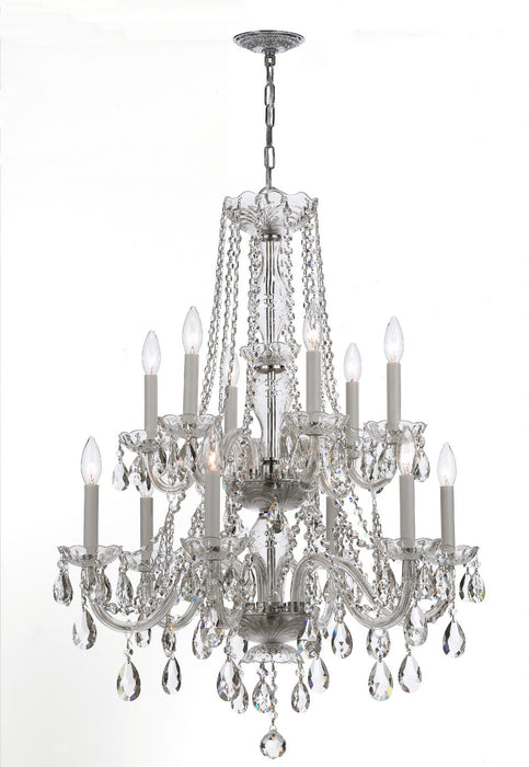 Crystorama 1137-CH-CL-MWP 12 Light Chandelier, Polished Chrome