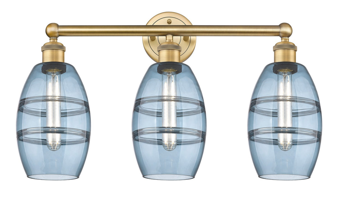 Innovations 616-3W-BB-G557-6BL Three Light Bath Vanity, Brushed Brass