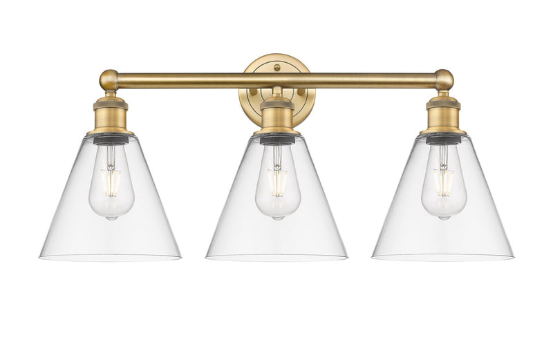 Innovations 616-3W-BB-GBC-82 Three Light Bath Vanity, Brushed Brass