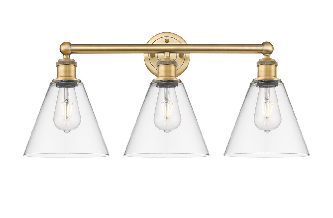 Innovations 616-3W-BB-GBC-82 Three Light Bath Vanity, Brushed Brass
