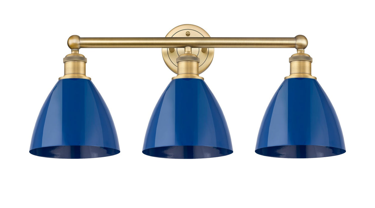 Innovations 616-3W-BB-MBD-75-BL Three Light Bath Vanity, Brushed Brass