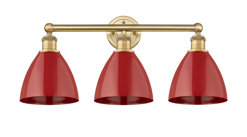Innovations 616-3W-BB-MBD-75-RD Three Light Bath Vanity, Brushed Brass