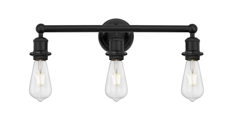 Innovations 616-3W-BK Three Light Bath Vanity, Matte Black