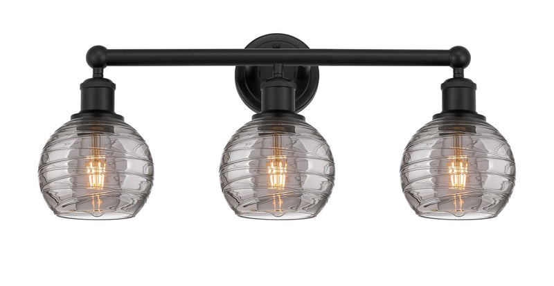 Innovations 616-3W-BK-G1213-6SM Three Light Bath Vanity, Matte Black