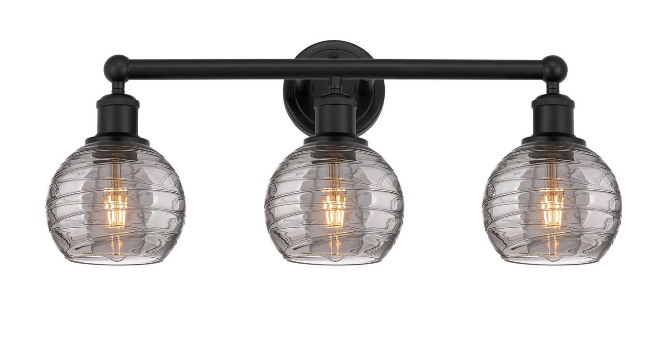 Innovations 616-3W-BK-G1213-6SM Three Light Bath Vanity, Matte Black
