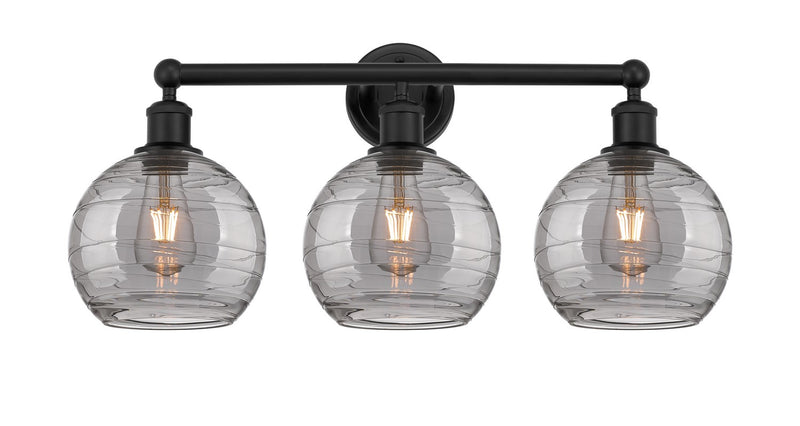 Innovations 616-3W-BK-G1213-8SM Three Light Bath Vanity, Matte Black