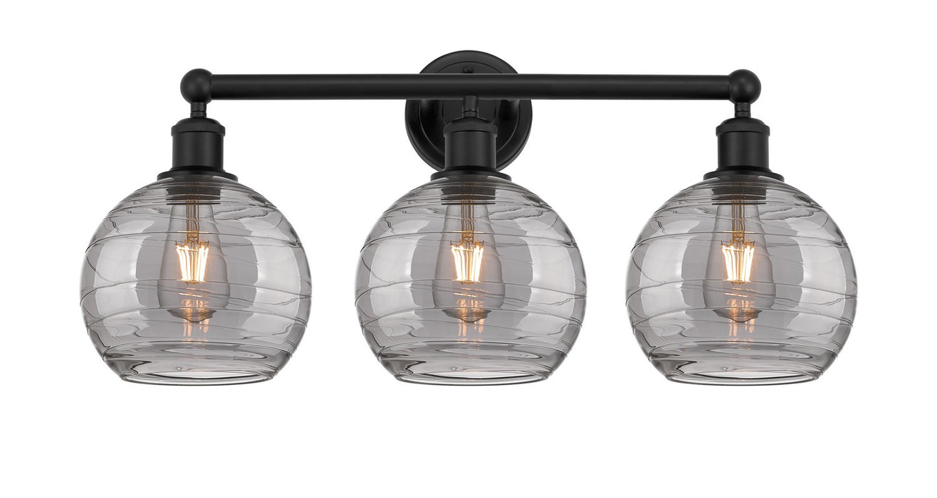 Innovations 616-3W-BK-G1213-8SM Three Light Bath Vanity, Matte Black