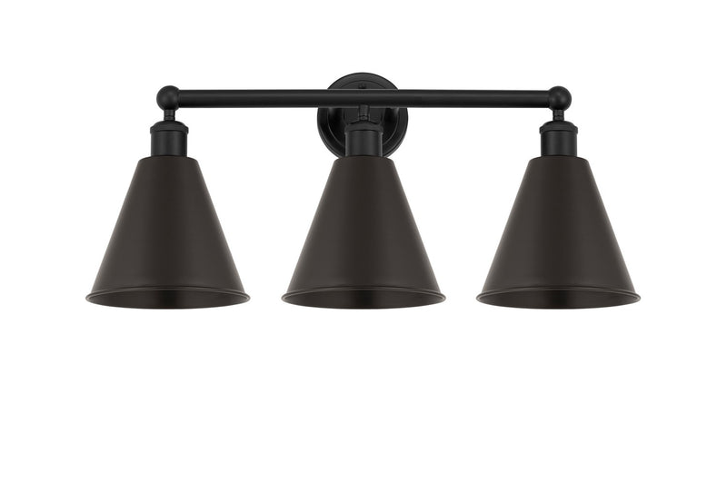 Innovations 616-3W-BK-MBC-8-BK Three Light Bath Vanity, Matte Black