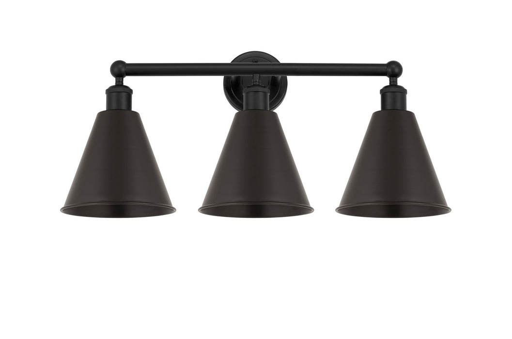 Innovations 616-3W-BK-MBC-8-BK Three Light Bath Vanity, Matte Black