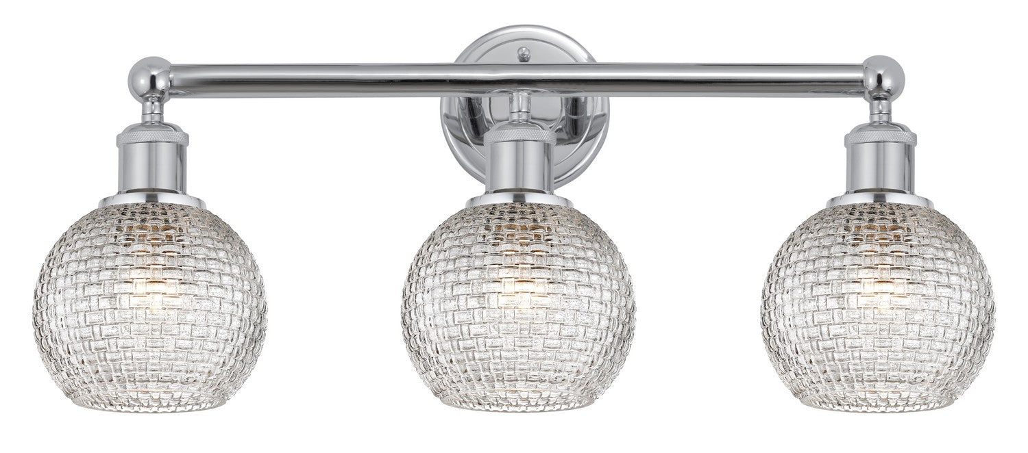 Innovations 616-3W-PC-G122C-6CL Three Light Bath Vanity, Polished Chrome