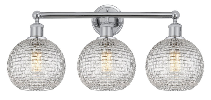 Innovations 616-3W-PC-G122C-8CL Three Light Bath Vanity, Polished Chrome