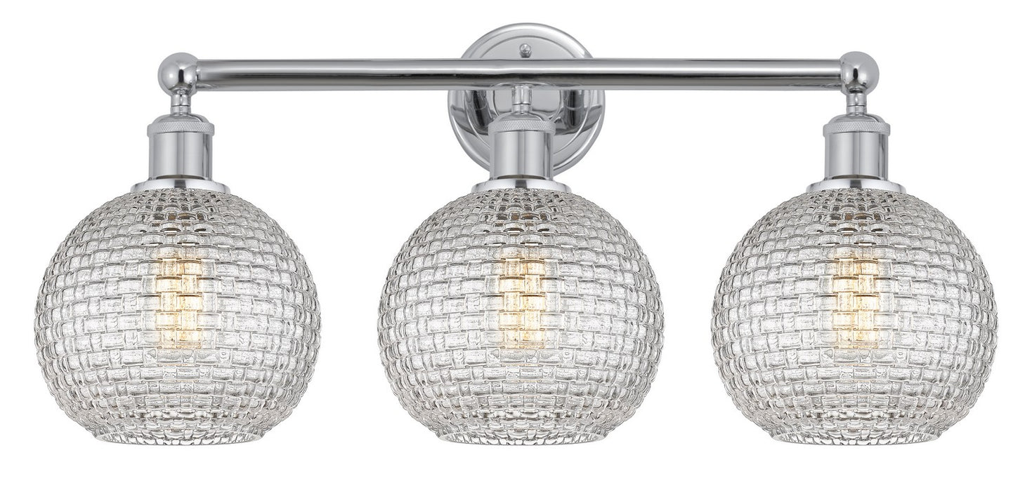 Innovations 616-3W-PC-G122C-8CL Three Light Bath Vanity, Polished Chrome