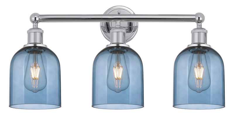 Innovations 616-3W-PC-G558-6BL Three Light Bath Vanity, Polished Chrome