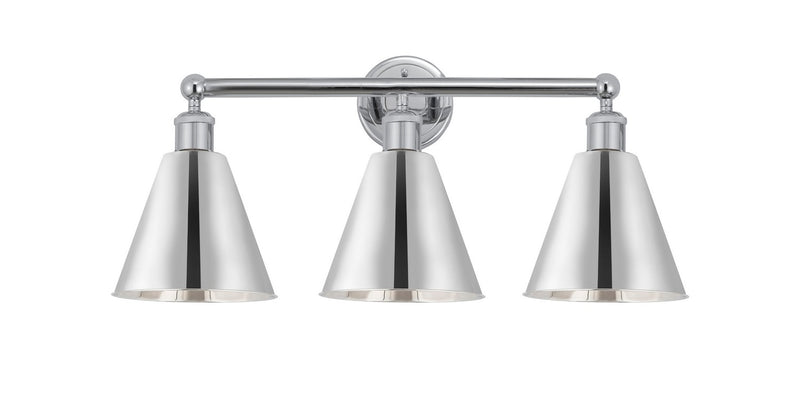 Innovations 616-3W-PC-MBC-8-PC Three Light Bath Vanity, Polished Chrome