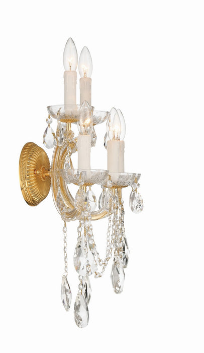 Crystorama 4425-GD-CL-MWP Five Light Wall Sconce, Gold