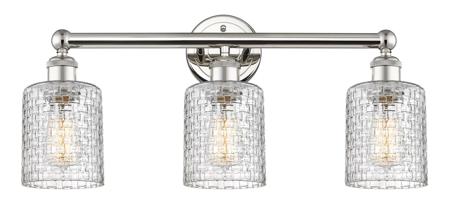 Innovations 616-3W-PN-G112C-5CL Three Light Bath Vanity, Polished Nickel