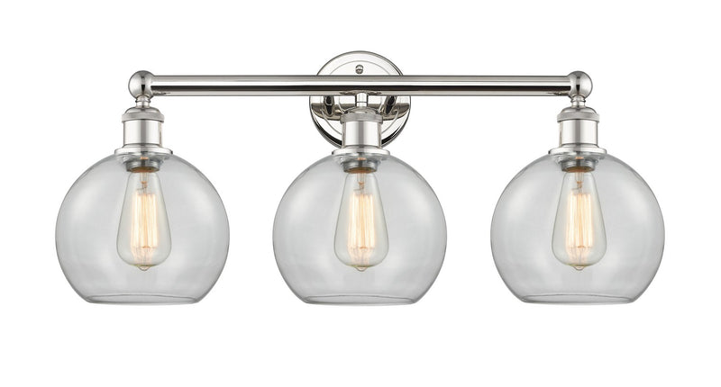 Innovations 616-3W-PN-G122-8 Three Light Bath Vanity, Polished Nickel