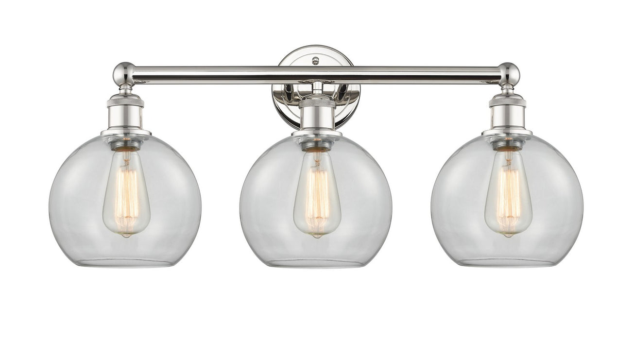 Innovations 616-3W-PN-G122-8 Three Light Bath Vanity, Polished Nickel