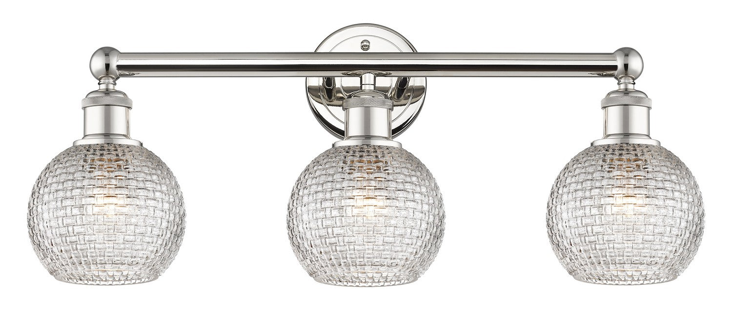 Innovations 616-3W-PN-G122C-6CL Three Light Bath Vanity, Polished Nickel