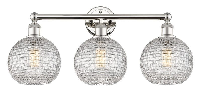 Innovations 616-3W-PN-G122C-8CL Three Light Bath Vanity, Polished Nickel