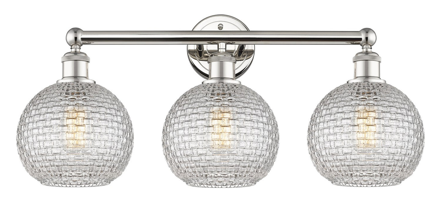Innovations 616-3W-PN-G122C-8CL Three Light Bath Vanity, Polished Nickel