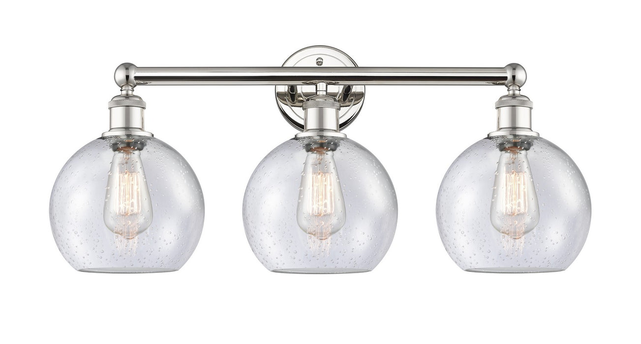 Innovations 616-3W-PN-G124-8 Three Light Bath Vanity, Polished Nickel