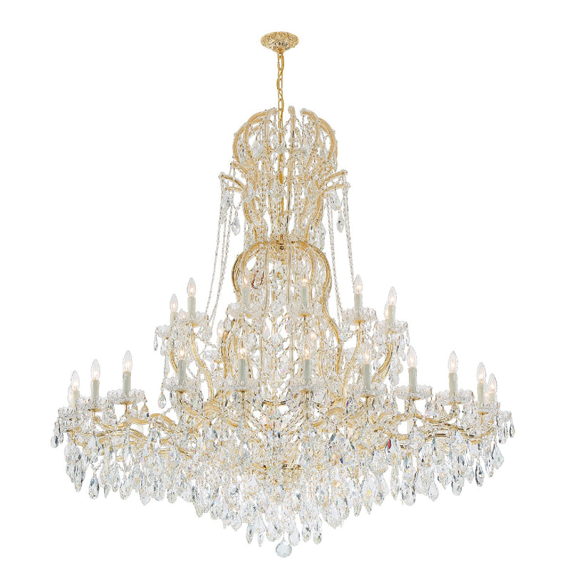 Crystorama 4460-GD-CL-MWP 37 Light Chandelier, Gold