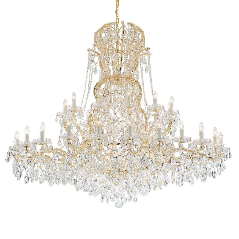 Crystorama 4460-GD-CL-MWP 37 Light Chandelier, Gold