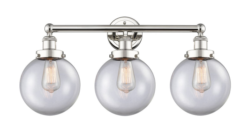 Innovations 616-3W-PN-G202-8 Three Light Bath Vanity, Polished Nickel